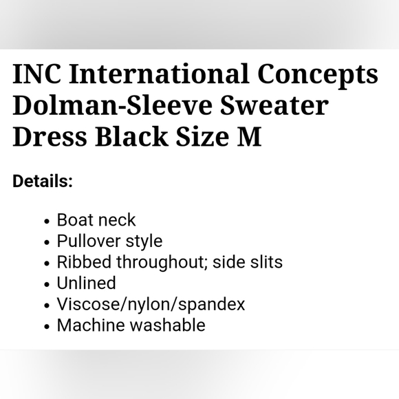 🖤 INC Sweater Dress, Textured Bodycon - Picture 5 of 5